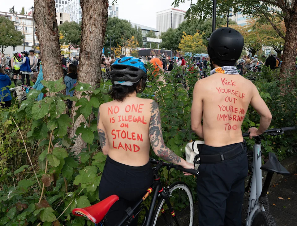 what’s the deal with the naked bike riders in Portland?